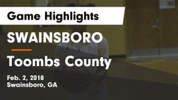 SWAINSBORO  vs Toombs County Game Highlights - Feb. 2, 2018