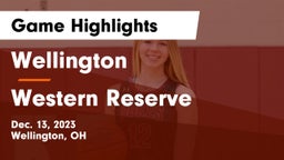 Wellington  vs Western Reserve  Game Highlights - Dec. 13, 2023