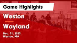 Weston  vs Wayland  Game Highlights - Dec. 21, 2023