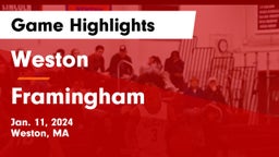 Weston  vs Framingham  Game Highlights - Jan. 11, 2024