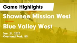 Shawnee Mission West vs Blue Valley West  Game Highlights - Jan. 21, 2020