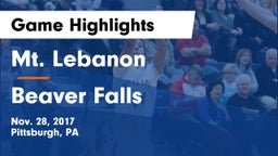 Mt. Lebanon  vs Beaver Falls  Game Highlights - Nov. 28, 2017