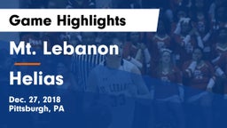 Mt. Lebanon  vs Helias  Game Highlights - Dec. 27, 2018