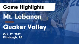 Mt. Lebanon  vs Quaker Valley  Game Highlights - Oct. 12, 2019