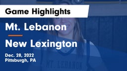 Mt. Lebanon  vs New Lexington  Game Highlights - Dec. 28, 2022
