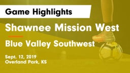 Shawnee Mission West vs Blue Valley Southwest  Game Highlights - Sept. 12, 2019