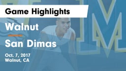 Walnut  vs San Dimas  Game Highlights - Oct. 7, 2017