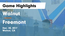 Walnut  vs Freemont  Game Highlights - Dec. 28, 2017