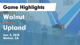 Walnut  vs Upland  Game Highlights - Jan. 5, 2018