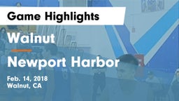 Walnut  vs Newport Harbor  Game Highlights - Feb. 14, 2018