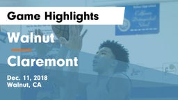 Walnut  vs Claremont  Game Highlights - Dec. 11, 2018