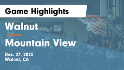 Walnut  vs Mountain View  Game Highlights - Dec. 27, 2023