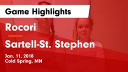 Rocori  vs Sartell-St. Stephen  Game Highlights - Jan. 11, 2018