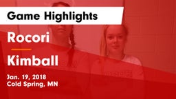 Rocori  vs Kimball  Game Highlights - Jan. 19, 2018