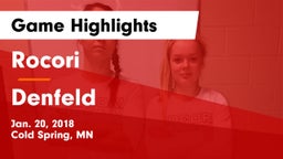 Rocori  vs Denfeld  Game Highlights - Jan. 20, 2018