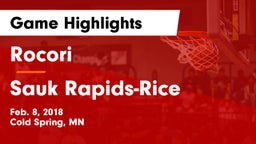 Rocori  vs Sauk Rapids-Rice  Game Highlights - Feb. 8, 2018
