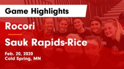 Rocori  vs Sauk Rapids-Rice  Game Highlights - Feb. 20, 2020