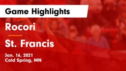 Rocori  vs St. Francis  Game Highlights - Jan. 16, 2021