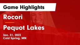 Rocori  vs Pequot Lakes  Game Highlights - Jan. 31, 2023