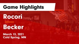 Rocori  vs Becker  Game Highlights - March 13, 2021