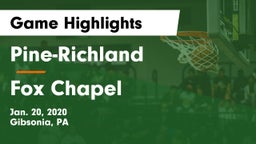 Pine-Richland  vs Fox Chapel  Game Highlights - Jan. 20, 2020