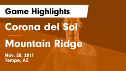 Corona del Sol  vs Mountain Ridge  Game Highlights - Nov. 20, 2017