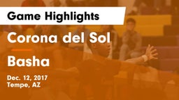 Corona del Sol  vs Basha  Game Highlights - Dec. 12, 2017