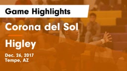 Corona del Sol  vs Higley Game Highlights - Dec. 26, 2017