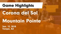 Corona del Sol  vs Mountain Pointe Game Highlights - Jan. 12, 2018