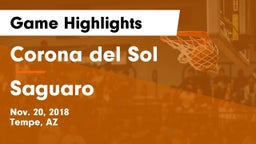 Corona del Sol  vs Saguaro  Game Highlights - Nov. 20, 2018