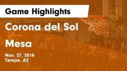 Corona del Sol  vs Mesa  Game Highlights - Nov. 27, 2018