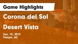 Corona del Sol  vs Desert Vista  Game Highlights - Jan. 15, 2019
