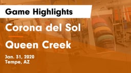 Corona del Sol  vs Queen Creek  Game Highlights - Jan. 31, 2020
