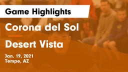 Corona del Sol  vs Desert Vista Game Highlights - Jan. 19, 2021