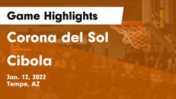 Corona del Sol  vs Cibola  Game Highlights - Jan. 12, 2022