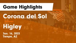 Corona del Sol  vs Higley  Game Highlights - Jan. 16, 2023