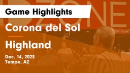 Corona del Sol  vs Highland  Game Highlights - Dec. 14, 2023