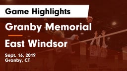 Granby Memorial  vs East Windsor Game Highlights - Sept. 16, 2019