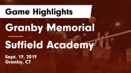 Granby Memorial  vs Suffield Academy Game Highlights - Sept. 19, 2019