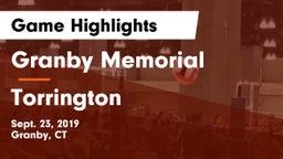 Granby Memorial  vs Torrington  Game Highlights - Sept. 23, 2019