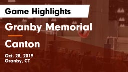Granby Memorial  vs Canton Game Highlights - Oct. 28, 2019