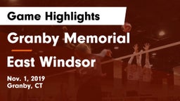 Granby Memorial  vs East Windsor Game Highlights - Nov. 1, 2019