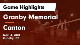 Granby Memorial  vs Canton Game Highlights - Nov. 4, 2020