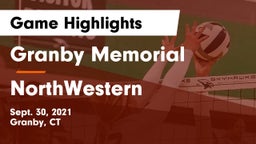 Granby Memorial  vs NorthWestern Game Highlights - Sept. 30, 2021