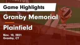 Granby Memorial  vs Plainfield Game Highlights - Nov. 10, 2021