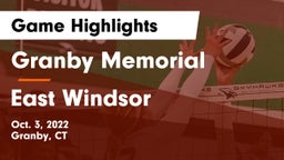 Granby Memorial  vs East Windsor Game Highlights - Oct. 3, 2022