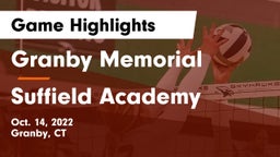 Granby Memorial  vs Suffield Academy Game Highlights - Oct. 14, 2022