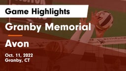 Granby Memorial  vs Avon  Game Highlights - Oct. 11, 2022