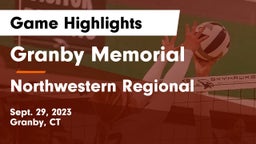Granby Memorial  vs Northwestern Regional Game Highlights - Sept. 29, 2023