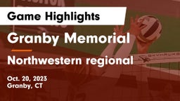 Granby Memorial  vs Northwestern regional  Game Highlights - Oct. 20, 2023